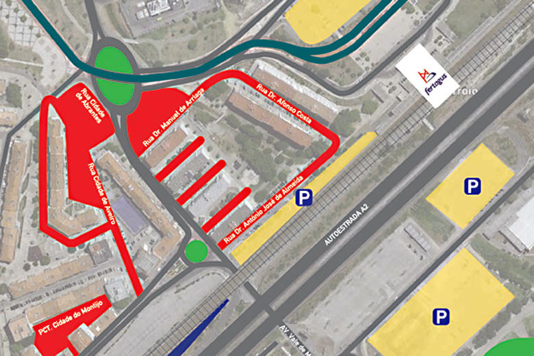 mapa estacionamento em corroios